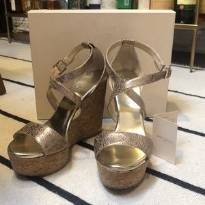 Like new Jimmy Choo champagne wedges size 39.5